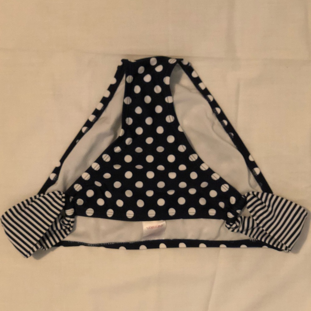 Blue polka dot bikini bottoms